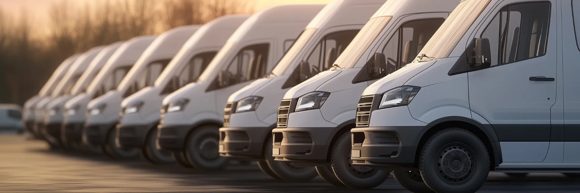 fleet of vans for commercial cargo transport